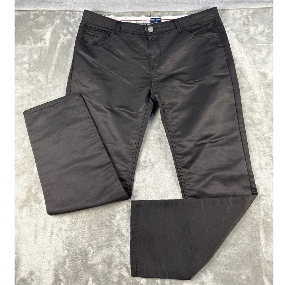Rosso Milano Pants Mens 40 Straight Leg Brown Sateen Finish EUC